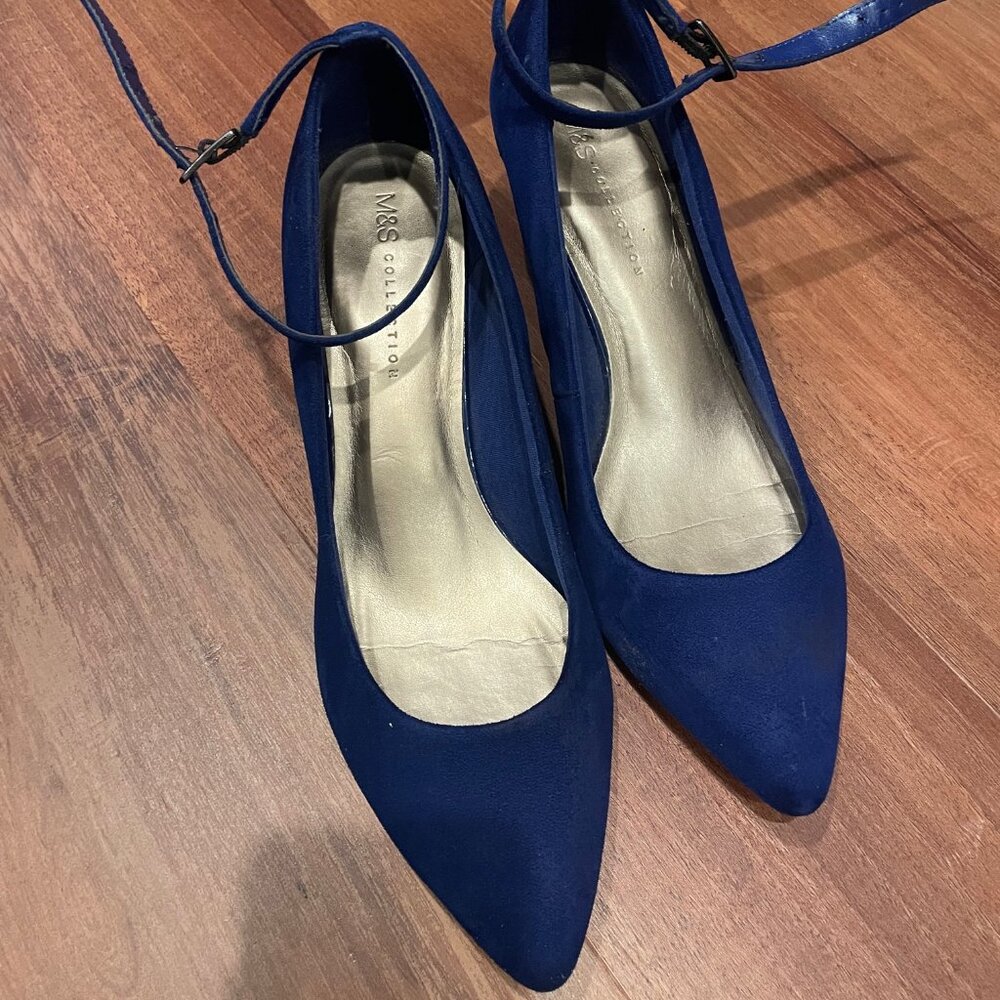 M&S Brilliant Blue Wedge Pump